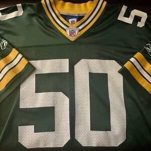 Reebok Green Bay Packers Hawk (50) Football Jersey